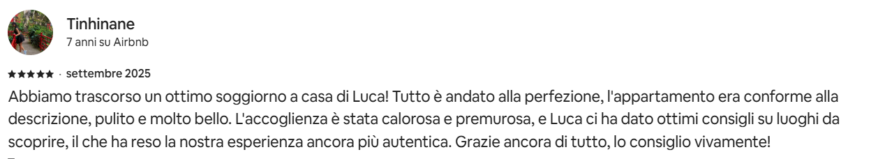 Recensione ospite Tinhinane su Airbnb